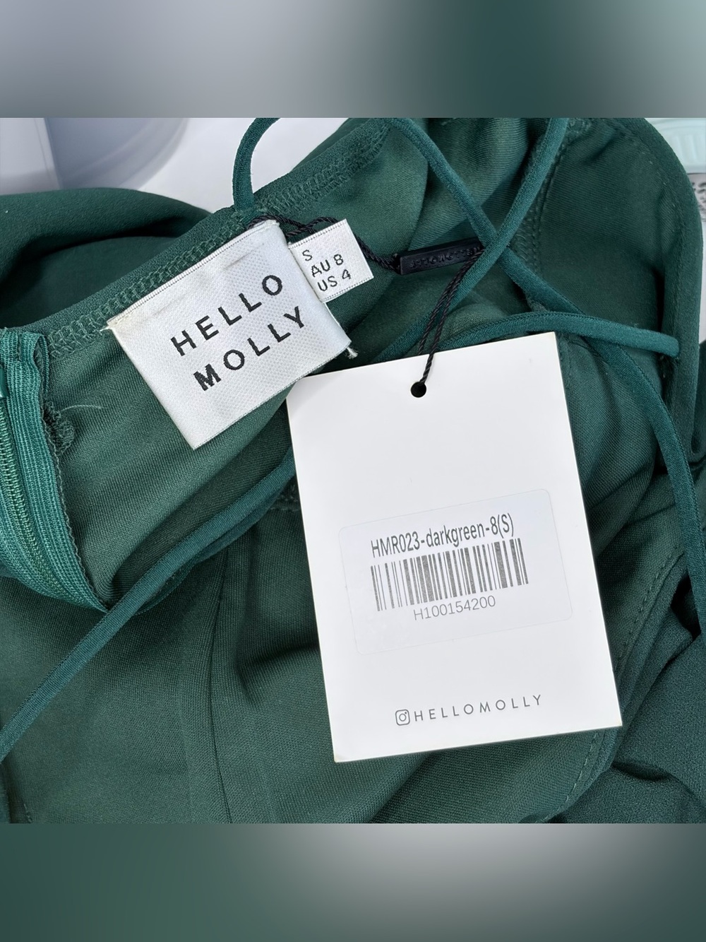 Hello Molly Dark Green Can’t Afford Me Midi Dress NWT - Picture 4 of 9